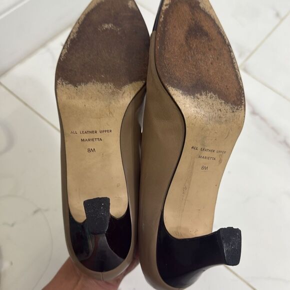 Etienne Aigner Black and Brown Heels Classic Elegance Great Conditio Kitten Heel - Picture 5 of 5